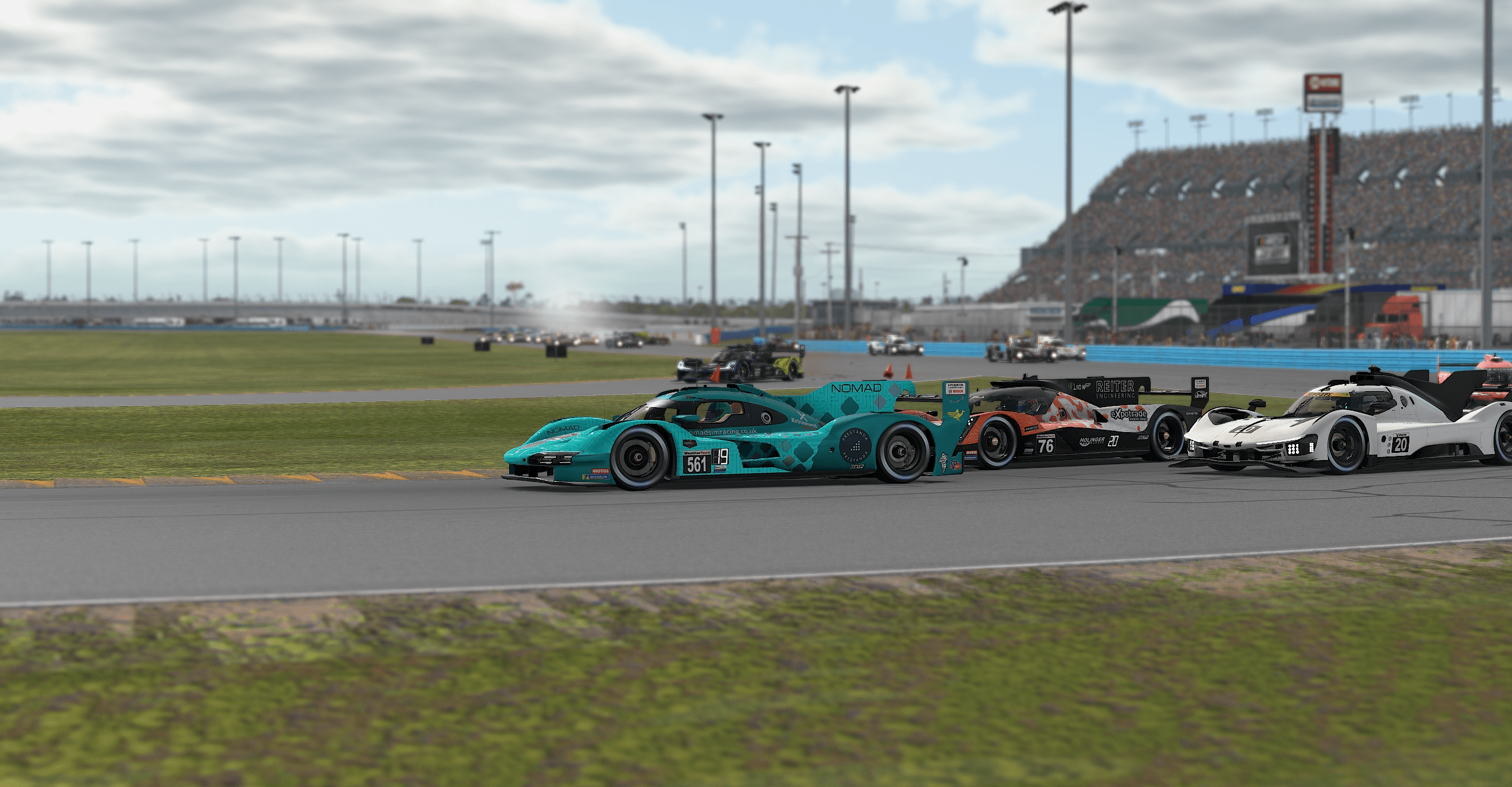 A Wet Daytona Day with Rain and Spraying Champagne